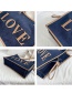Fashion Blue Canvas Letter Print Shoulder Bag