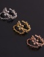 Fashion 6#gold Color U-shaped Geometric Inlaid Zircon Pierced Earrings