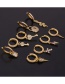 Fashion 8#gold Color Key Serpentine Geometric Inlaid Zircon Stainless Steel Earrings (1pcs)