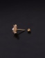 Fashion 8# Rose Gold Color Pearl Stainless Steel Thread Inlaid Zircon Geometric Earrings