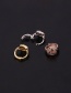 Fashion 8#silver Color Pentagram Inlaid Zircon Stainless Steel Geometric Earrings