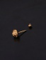Fashion 4#gold Color Flower Double Head Screw Stainless Steel Inlaid Zircon Geometric Stud Earrings