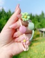Fashion Light Green Little Daisy Geometric Resin Knotted Childrens Hair Rope