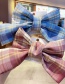 Fashion Korean Pink Plaid Bow[hairpin] Childrens Large Intestine Circle Hair Rope Hairpin