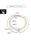 Fashion Gold Color Alloy Disc Multilayer Rice Bead Necklace