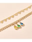 Fashion Gold Color Triangle Drop Diamond Tassel Anklet Set