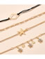 Fashion Gold Color Diamond-studded Geometric Five-pointed Star Anklet Set