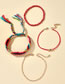 Fashion Color Mixing Braided Rope Rice Beads Beaded Fish Pendant Bracelet Set