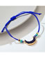 Fashion Royal Blue Hand-woven Cord Moon Adjustable Bracelet