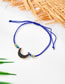 Fashion Royal Blue Hand-woven Cord Moon Adjustable Bracelet