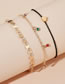Fashion Color Mixing Diamond Disc Heart Shaped Anklet Set