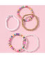Fashion Color Letter Beaded Resin Pearl Bracelet Set