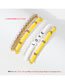 Fashion Yellow Letter Beaded Resin Pearl Bracelet Set