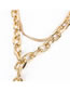 Fashion Gold Coloren Alloy Thick Chain Pendant Double Necklace