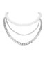 Fashion White K Thick And Thin Chain Pearl Multilayer Necklace