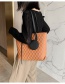Fashion Brown Embroidered Rhombus Large Capacity Shoulder Bag