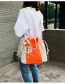 Fashion Orange Canvas Contrast Drawstring Crossbody Shoulder Bag