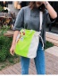 Fashion Fluorescent Green Canvas Contrast Drawstring Crossbody Shoulder Bag