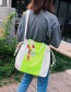 Fashion Fluorescent Green Canvas Contrast Drawstring Crossbody Shoulder Bag