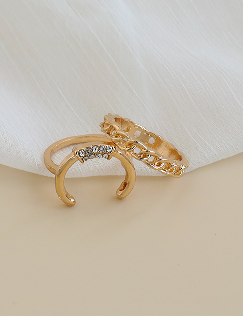 Fashion Golden Alloy Moon Love Branch Ring Set