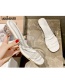 Fashion Apricot Transparent Thick Heel Sandals And Slippers