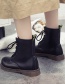 Fashion Black (cotton) Martin Boots With Thick Heel And Tendon