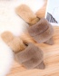 Fashion Khaki Pointed Hairy Stitching Baotou Half Slippers