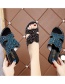 Fashion Blue Flat Rhinestone High Thick Heel Flat Large Size Sandals And Slippers