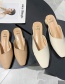 Fashion Creamy-white Square Toe Crossover Half Slippers