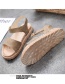 Fashion Khaki Round Toe Open Toe Flat Sandals
