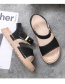Fashion Khaki Round Toe Open Toe Flat Sandals
