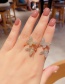 Fashion Real Gold Color Plated Full Diamond Micro Inlaid Zircon Butterfly Open Ring