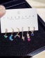 Fashion Real Gold Color Plated Drop You Xingyue Rainbow Lightning Zircon Plated Real Gold Earring Set