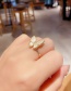 Fashion Real Gold Color Plated Zircon Opal Butterfly Open Ring