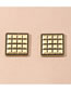 Fashion Gold Color Color Matte Gold Button Square Alloy Earrings
