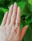 Fashion Bronze Cross Hollow Copper Gold Plated Open Ring