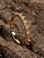 Fashion Round Diamond And Gold-plated Copper Open Ring