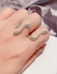 Fashion Real Gold Plated Micro-set Zircon Snake-shaped Open Ring