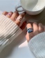 Fashion Blue Geometric Hollow Paint Alloy Ring