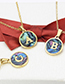 Fashion H Gold Color Stainless Steel Round Shell Letter Necklace