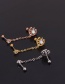 Fashion 4#gold Flower Geometric Shape Inlaid Zircon Stainless Steel Screw Double Pierced Earrings