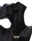 Fashion 2002-gold Stainless Steel Year Number Hollow Necklace