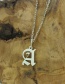 Fashion Rose Gold Color Colord Stainless Steel Ancient English Letter Hollow Necklace