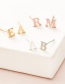 Fashion Rose Gold H Stainless Steel Small Letter Hollow Earrings