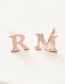 Fashion Steel Color C Stainless Steel Small Letter Hollow Earrings