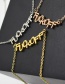 Fashion Ring-gold Mirror Letter Stainless Steel Pendant Necklace Ring