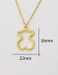 Fashion Gold Color Hollow Bear Pendant Stainless Steel Necklace