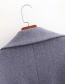 Fashion Haze Blue Textured Double Button Long Coat Coat