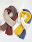 Fashion Dense Needle Pink Camel Stitching Contrast Knitted Wool Scarf