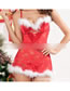 Fashion Red See-through Lace With Belt Christmas Outfit Sexy Lingerie